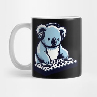 Cute koala bear with headphones and dj mixer, koala lover, kawaii koala bear illustration Mug